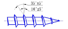 45° asymmetrical thread (35°/10°)